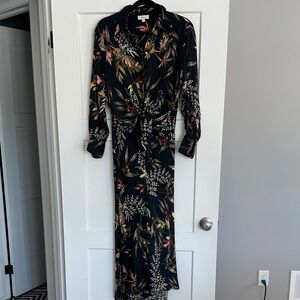 Elan Black and Pink Floral Dress